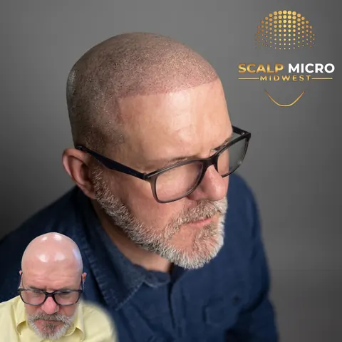 Scalp micropigmentation before and after — crown